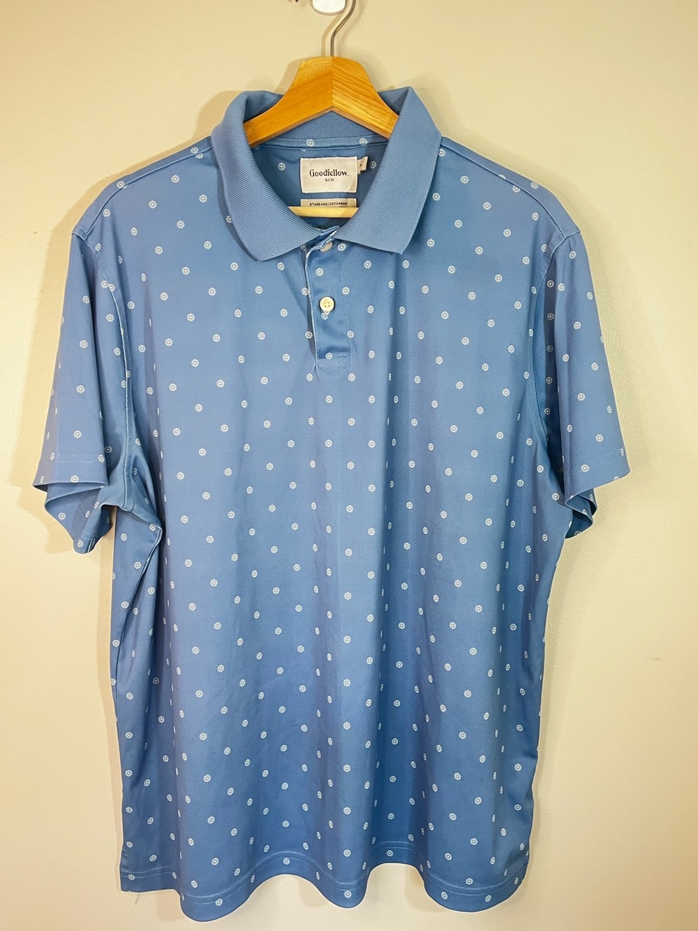 Goodfellow & Co Men’s XL Blue Ivory Polo Shirts Set of Two - Picture 3 of 10
